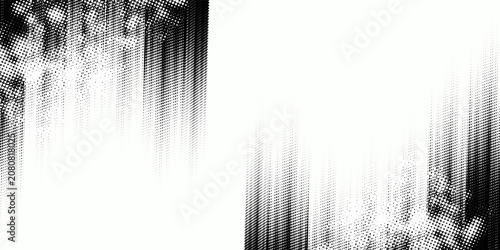 Vector abstract splashes and dotted paint distressed halftone brush with grunge texture