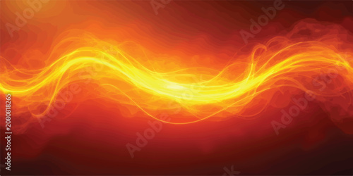 Photos Abstract flowing energy waves in golden orange tones with abstract background in