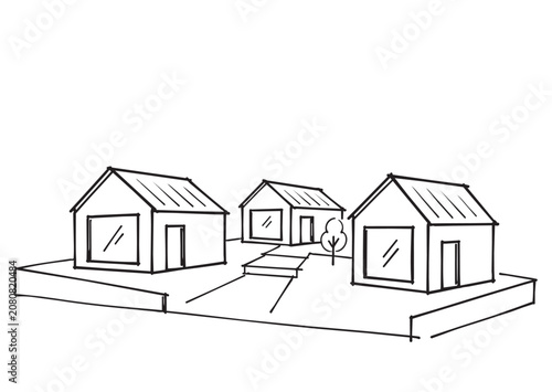 Doodles modular cottages house, sketch