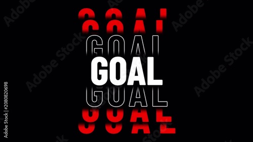 Goal Typography Animation with Reflection | Football Soccer Goal Celebration | Bold Sports Score Text Motion Graphic | Dynamic Title Reveal | Alpha Channel