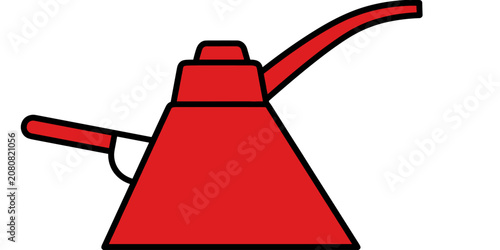 Orange oil can with tiered body and ergonomic handle