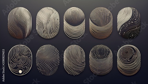 Abstract Line And Loop Decorative Collection A Collection Of Unique Abstract Line And Loop Designs Featuring Curves Ovals Dots And Flowing Shapes Ideal For Creative Projects