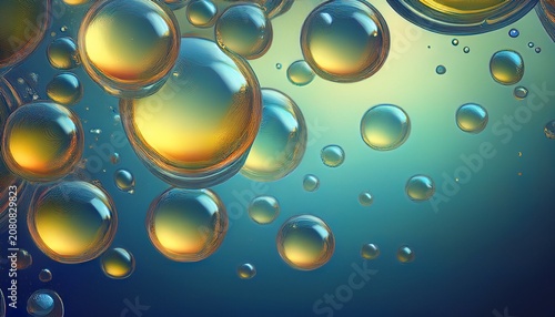 Vertical Abstract Clear Water Bubbles Oil Background