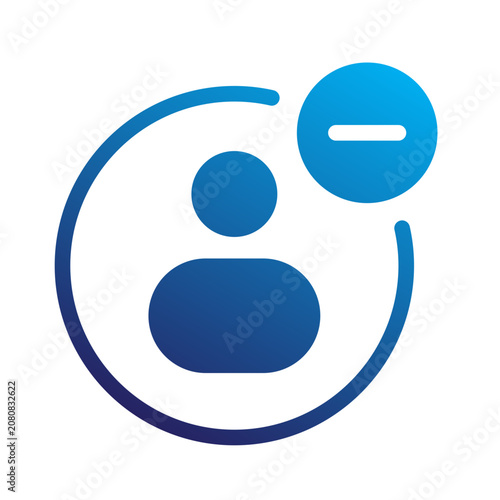 Bild auf Leinwand delete or subtract user account profile status with vibrant colorful icon