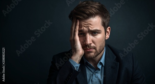 Entrepreneur looking at a failed crowdfunding campaign appearing dejected � Business Professional and Corporate Lifestyle Concept for Leadership
