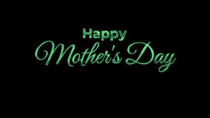 Happy Mother's Day image in elegant green lettering suitable for Mother's Day cards, social media posts, greeting cards, and gift tags.
