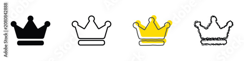 Tableau sur toile A set of four crown symbols showcasing different artistic interpretations from s