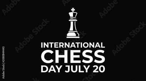 Tableau sur toile International Chess Day logo with king piece