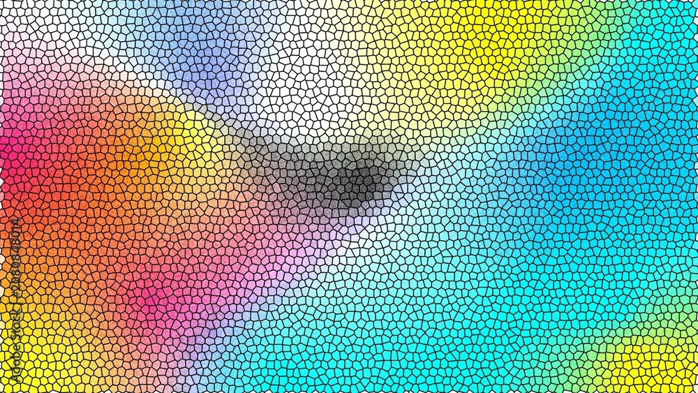 Fototapeta premium Mosaic pattern creates a vibrant spectrum of colors flowing across a textured geometric background.