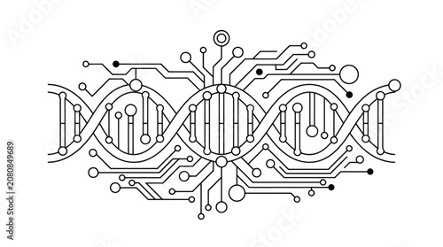 Foto Digital DNA Circuit Board Vector Illustration