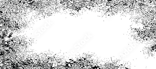 Abstract Grunge Paint Frame with Distressed Ink Splash Texture for Background and Design.
