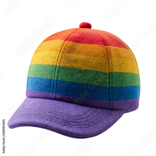 Pride Decoration - Rainbow Cap isolate on transparent png.