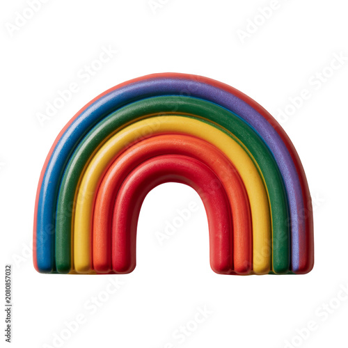 Pride Decoration - Rainbow Magnet isolate on transparent png.