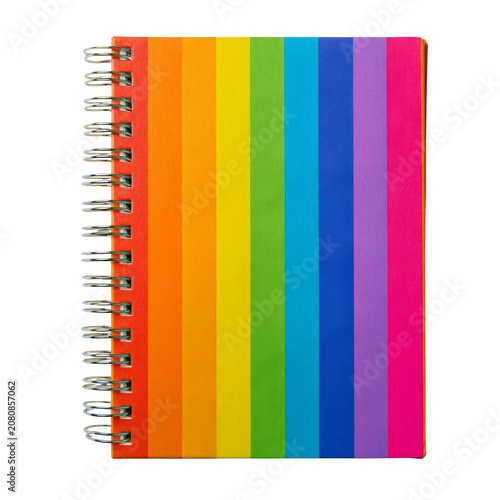 Pride Decoration - Rainbow Notebook isolate on transparent png.