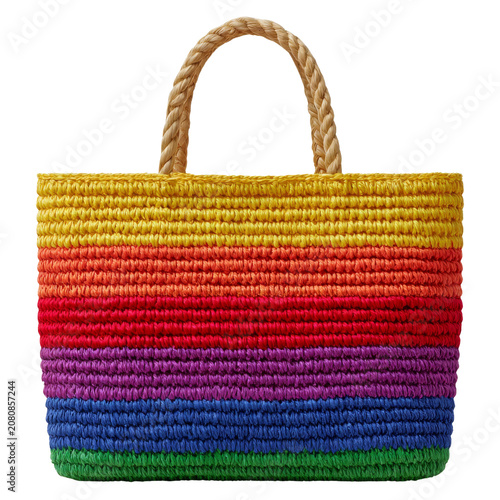 Pride Decoration - Rainbow Tote  isolate on transparent png.