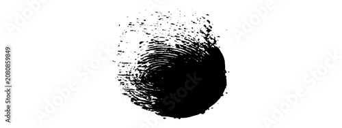 Fotografie Grunge black fingerprint or thumbprint vector illustration for biometric identity security forensics and abstract graphic design background