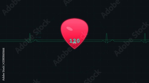 World Heart Day EKG Heartbeat Rate Monitor Animation