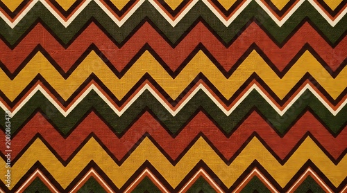 Vibrant Zigzag Pattern in Retro Style Abstract Geometric Textured Background