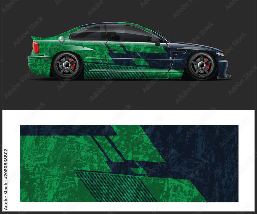 Fototapeta premium Modern Abstract Car Wrap Design for Vehicles