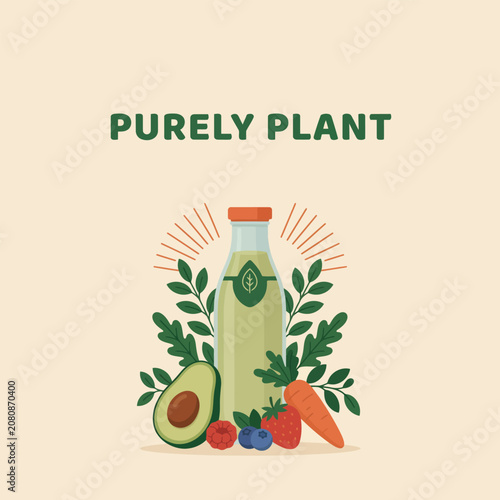 Obraz na plátne Purely plant vegetable and fruit juice