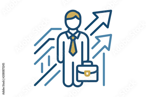 Businessman Career Growth Icon