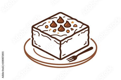 Chocolate Brownie Vector Illustration