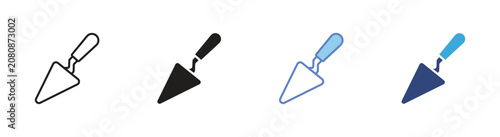 Konstfotografi Masonry trowel icon set, Construction tool symbols, Plastering vector icons, Bri