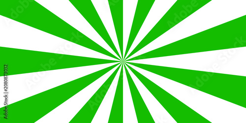 Abstract white and green sunburst background with rays. A trendy green sunburst pattern with a retro texture creates a vibrant abstract wallpaper design. Vibrant green sunburst rays swirl over a vinta