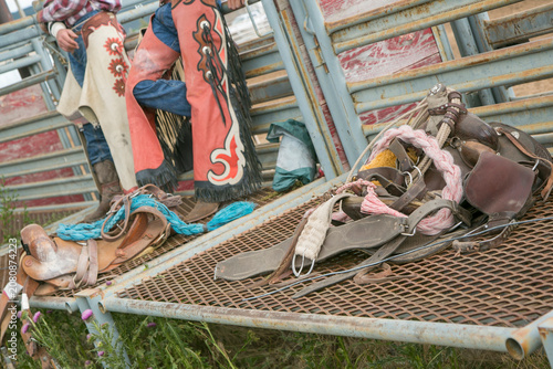 Cowboys in Chaps at a Rodeo