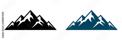 Mountain landscape peak icon vector illustration