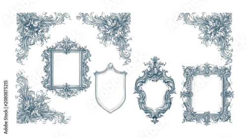 Corners adorned with elaborate botanical motifs offer a refined visual structure for document borders or artistic layouts needing a touch of traditional elegance and sophisticated decorative charm.