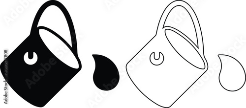 Bild auf Leinwand Vector a spilling coffee cup with drops against white background concept for bev