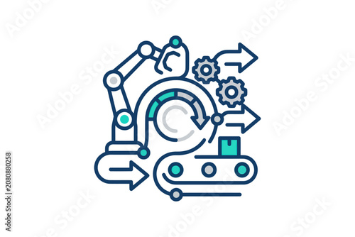 Industrial Automation and Smart Factory Vector Illustration