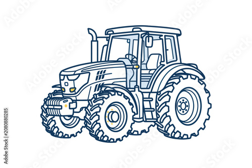 Modern Farm Tractor Vector Illustration
