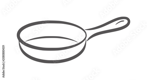 Photos Simple dark grey outline of a frying pan white cooking kitchen utensil