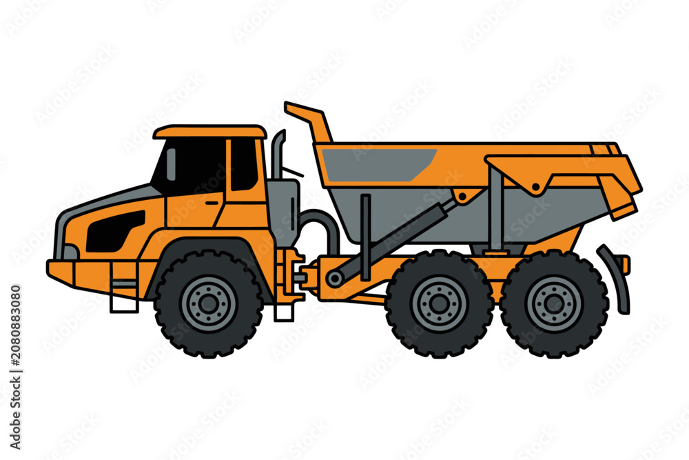Fototapeta premium Articulated Dump Truck Vector Illustration