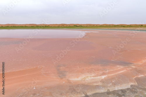 Iconic Heart Shaped Wulan Lake Amid the Tengger Desert Of Inner Mongolia, China