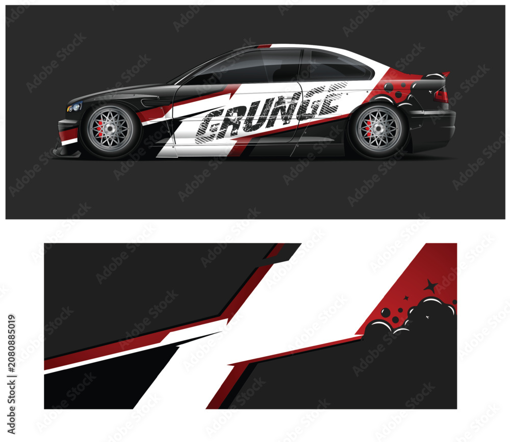 Fototapeta premium Dynamic Grunge Car Wrap Design