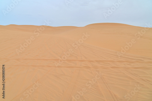 Iconic Desert Landscape of the Tengger Desert in Inner Mongolia, China