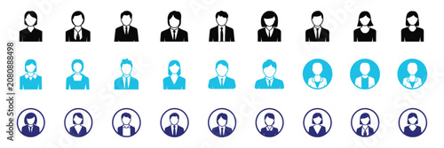 User Profile Icons Set – People, Account and Avatar Silhouette Vector.