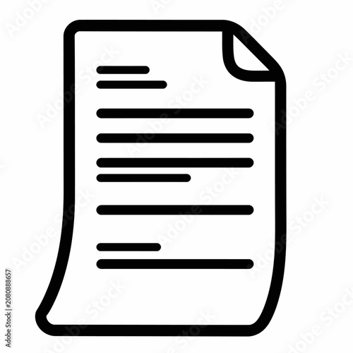 a black and white icon of a document.