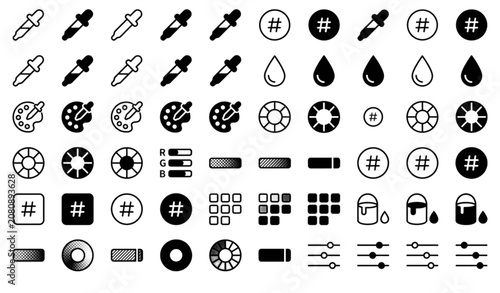 Cuadro en lienzo Graphic design elements and symbols for art and color palette