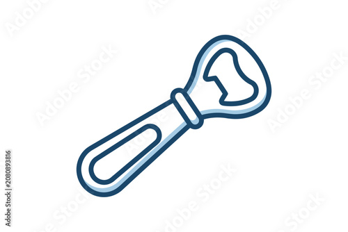 Bottle Opener Outline Vector Illustration