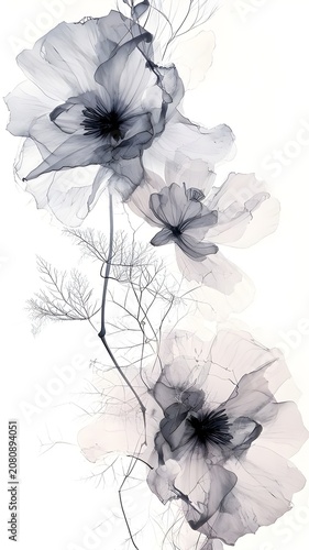 white flower on black background