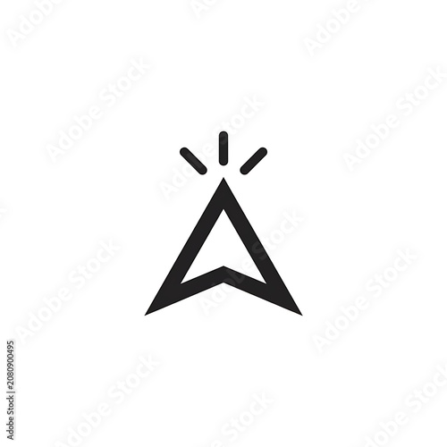 Minimalist cursor icon with a glowing effect, vector illustration