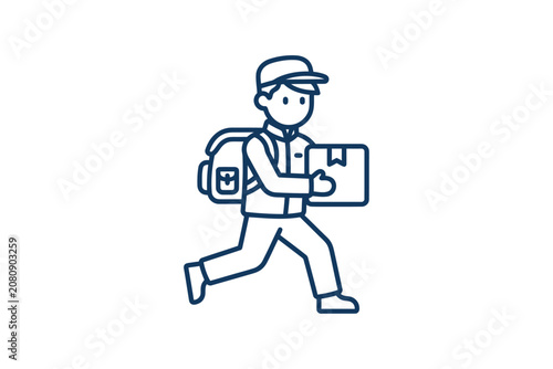 Running Delivery Courier Icon