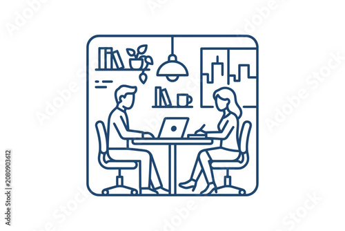 Office Collaboration Outline Icon