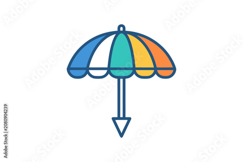 Colorful Umbrella Arrow Icon