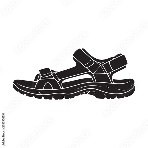 Men sandal icon silhouette vector flat illustration design.Adobe Illustrator Artwork
