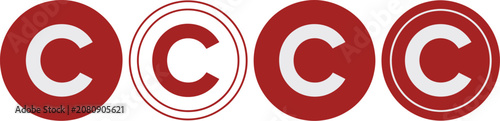 Copyright icon, thin line vector symbol, outline logo for legal documents, licensing, copyright notices, websites, and mobile applications.